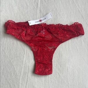 Cosabella Crimson Floral Lace Thong